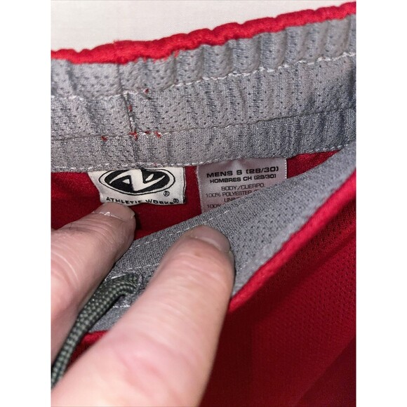 Athletic Works Athleisure Shorts Men’s Size Small Red Stretch Waist Drawstring - Picture 2 of 12